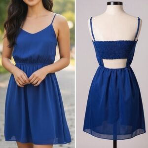 Soprano Blue Open back Dress | SIZE XS